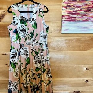 Pink Floral Swing Dress